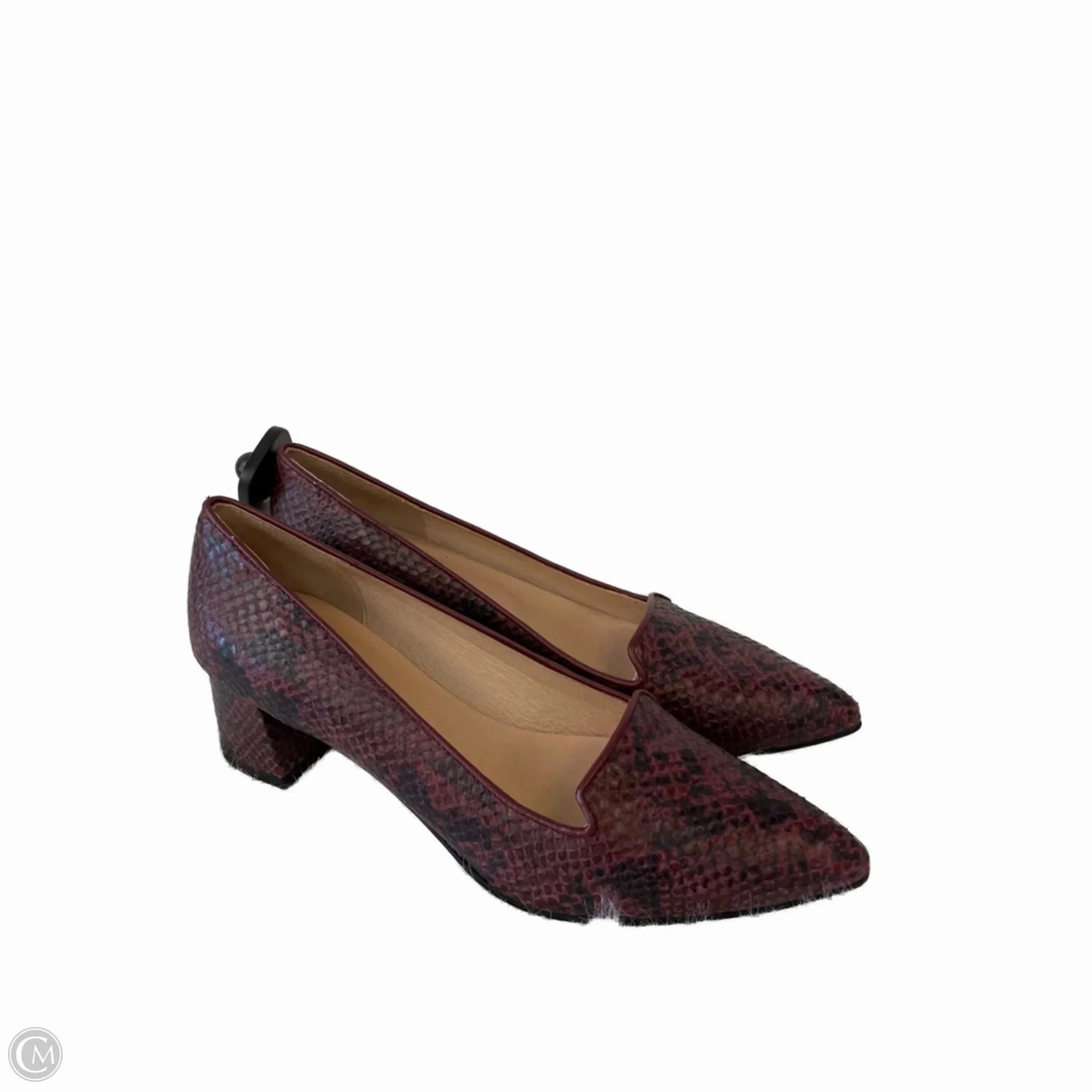 Classic Sandals Shoes Heels Block By french sole fsny In Snakeskin Print, Size: 7