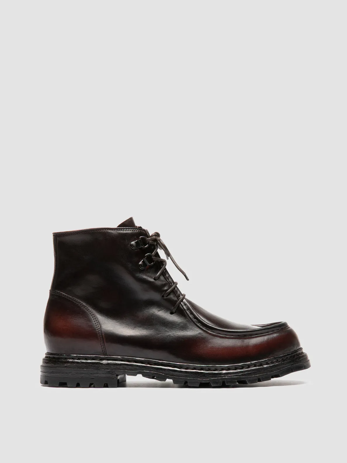 EverydayUse VOLCOV 010 - Dark Burgundy Leather Lace-Up Boots