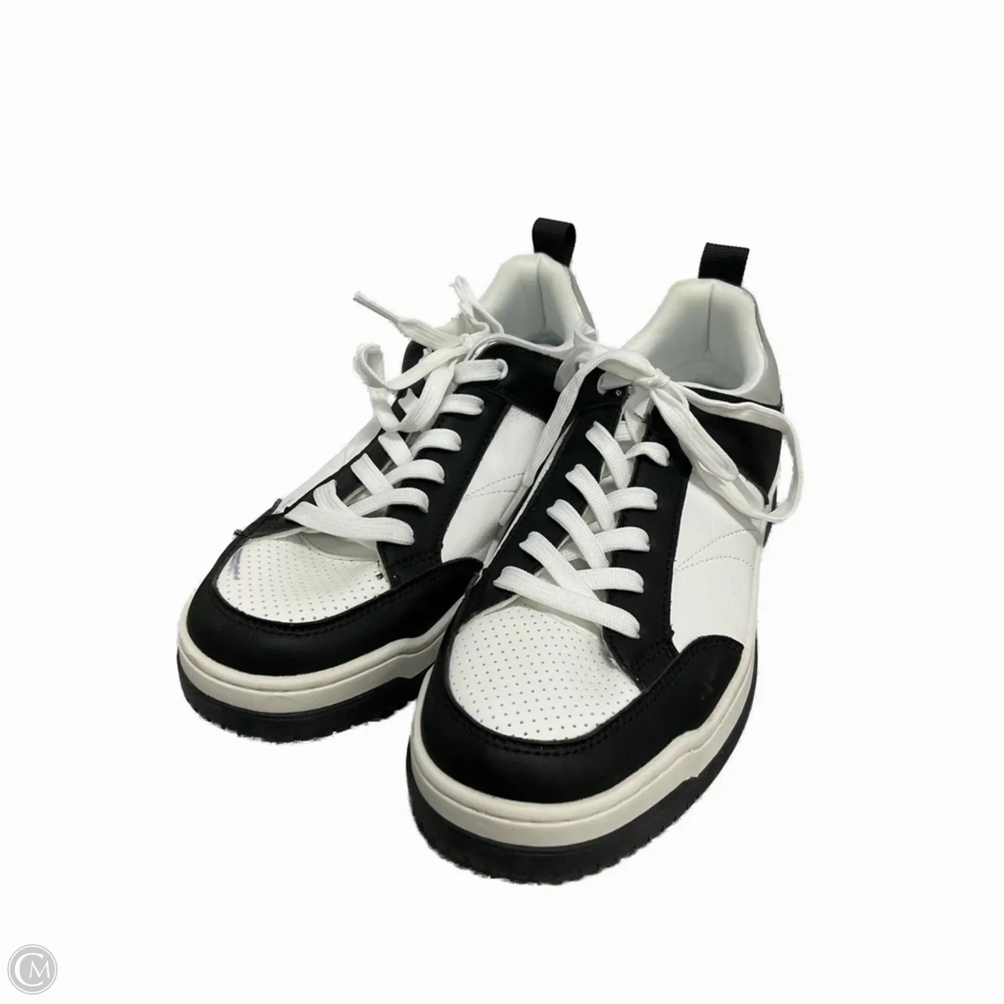 Mid Top Style Shoes Sneakers By Steve Madden In Black & White, Size: 10