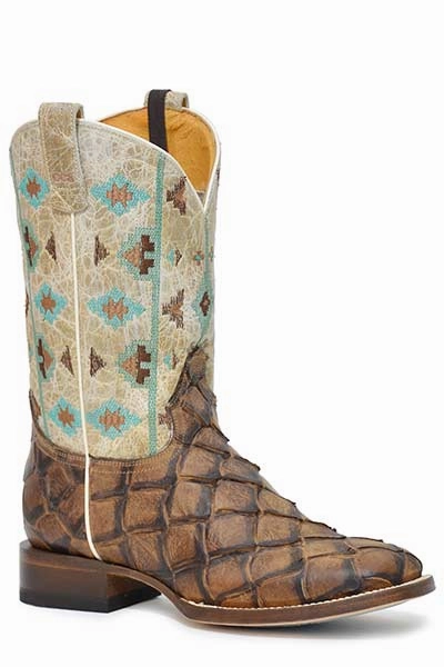 Roper Ladies Square Toe Big Fish Azrtec Boot Style  09-021-8255-8467 Sturdy