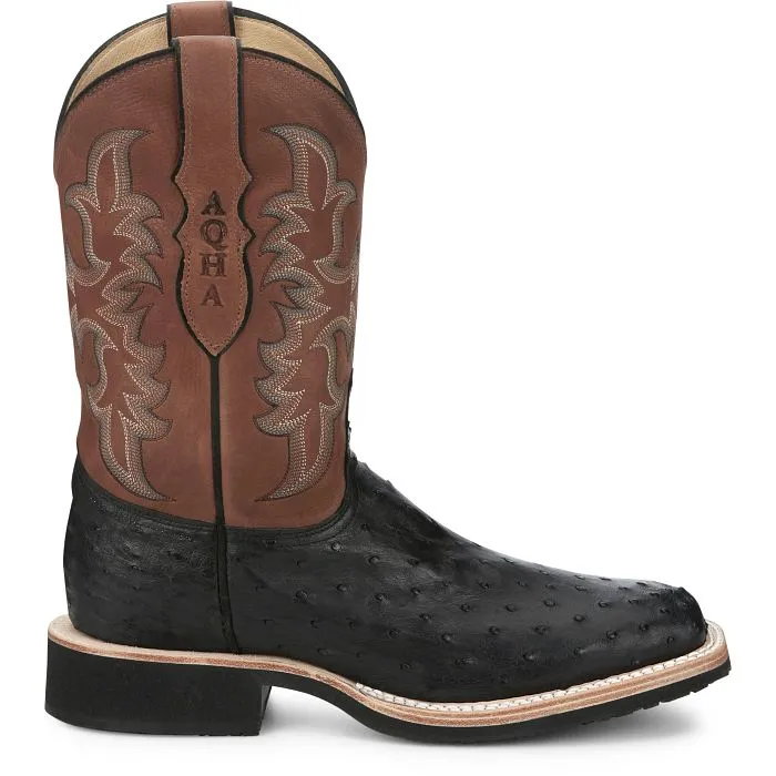 All-Purpose heel cup Justin Mens Ostrich Square Toe Western Boots Style AQ8530