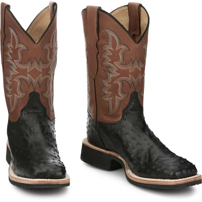 work mode Air Flow Justin Mens Ostrich Square Toe Western Boots Style AQ8530