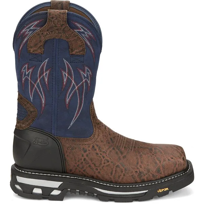 JUSTIN MENS FRONTLINE HIGHVIZ COMPOSITE TOE WORKBOOTS STYLE CR2153 Casual Day Pointed Toe