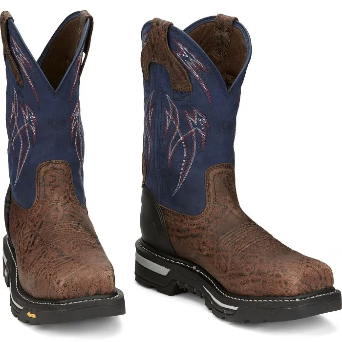 JUSTIN MENS FRONTLINE HIGHVIZ COMPOSITE TOE WORKBOOTS STYLE CR2153 Stable Support Morning Walk