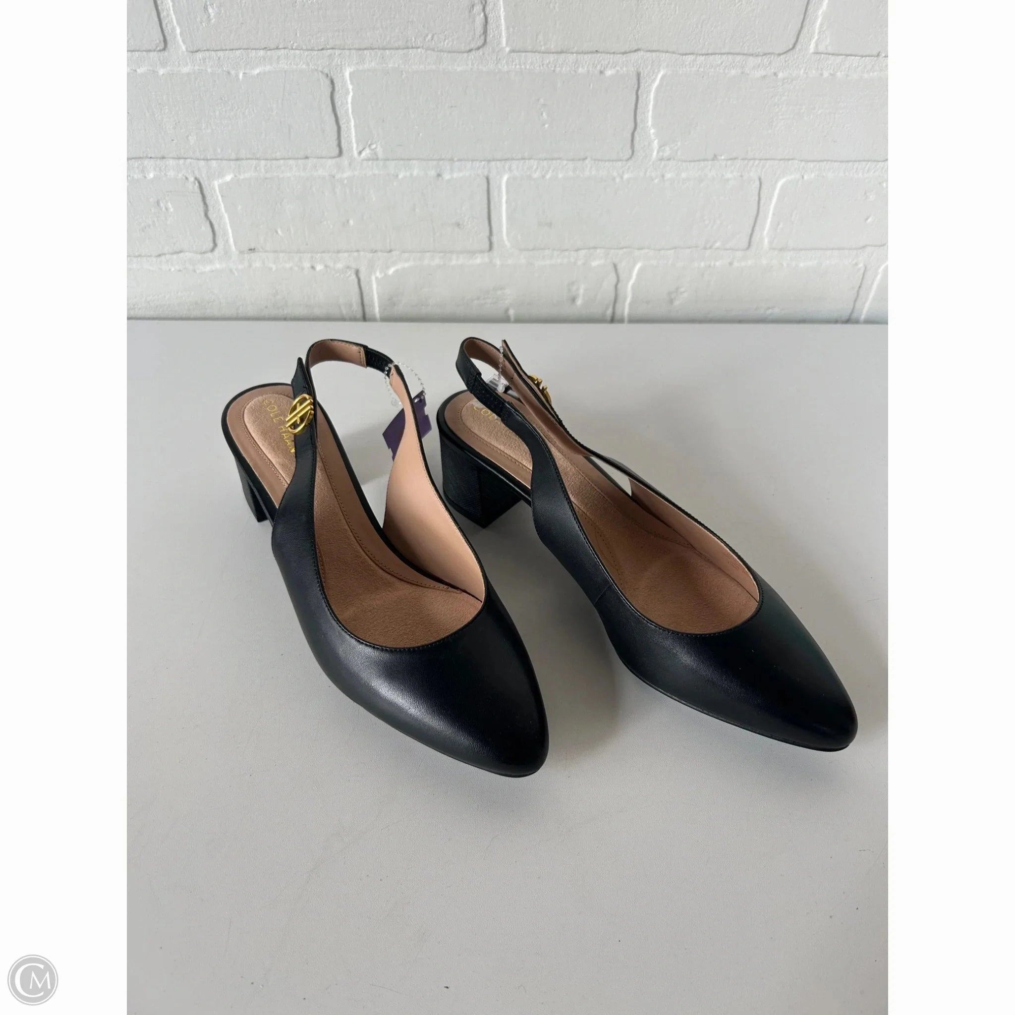 Casual Evening Wear Wedge Wedding Shoes Shoes Heels Block By Cole-haan In Black Size: 8.5