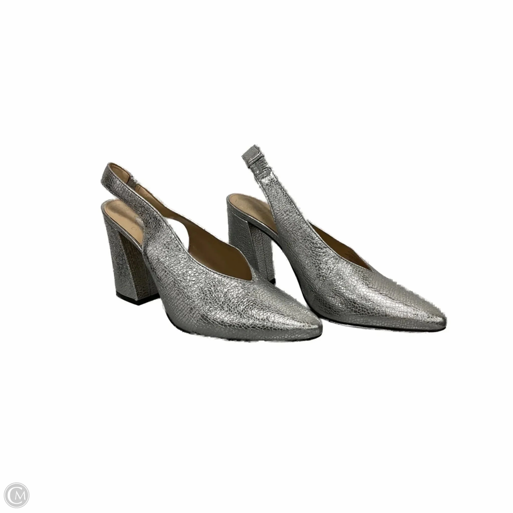 casual daily wear Shoes Heels Block By Vince Camuto In Silver, Size: 8