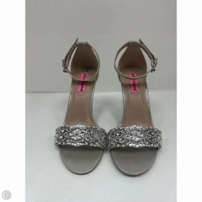Shoes Heels Stiletto By Betsey Johnson In Silver, Size: 7 Open Toe Sandals